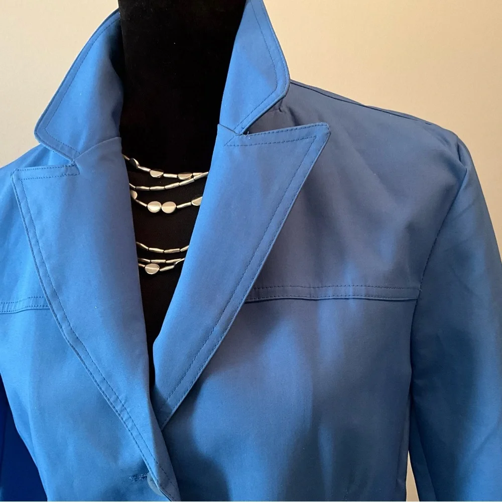 Sz 6-8 NWOT Bright Blue Trench Coat Size 6-8 Style & Co. from Macy’s Cobalt - Picture 2 of 5